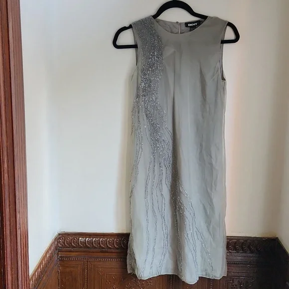 dkny grey dress Metallic Bubble Logo Sneaker Dress | Shift Dress main image 1